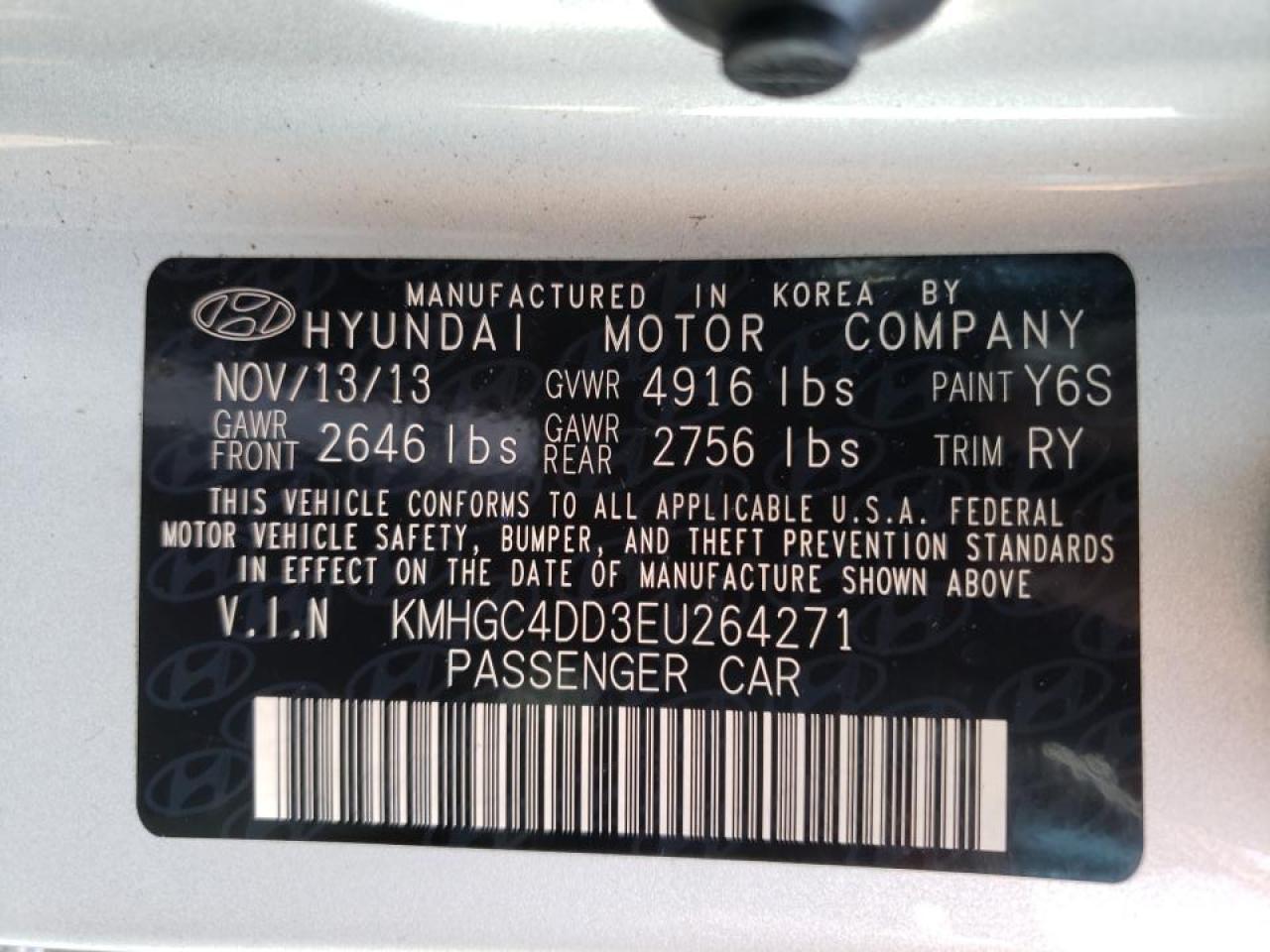 Photo 10 from auction – 2014 HYUNDAI GENESIS 3. with VIN KMHGC4DD3EU264271