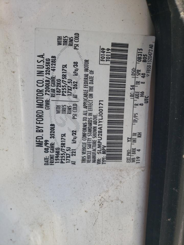 Photo 10 from auction – 2000 LINCOLN NAVIGATOR with VIN 5LMPU28A1YLJ00171