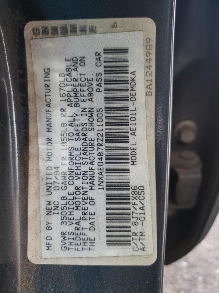 Photo 10 from auction – 1994 TOYOTA COROLLA with VIN 1NXAE04B7RZ211005
