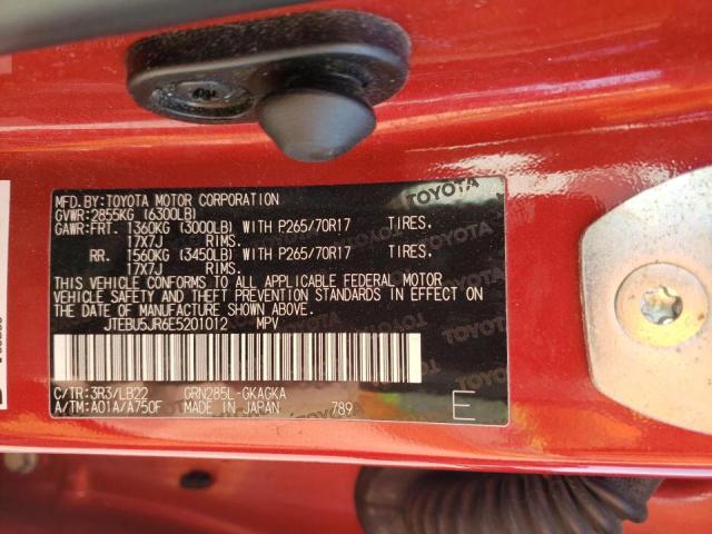 Photo 10 from auction – 2014 TOYOTA 4RUNNER SR with VIN JTEBU5JR6E5201012