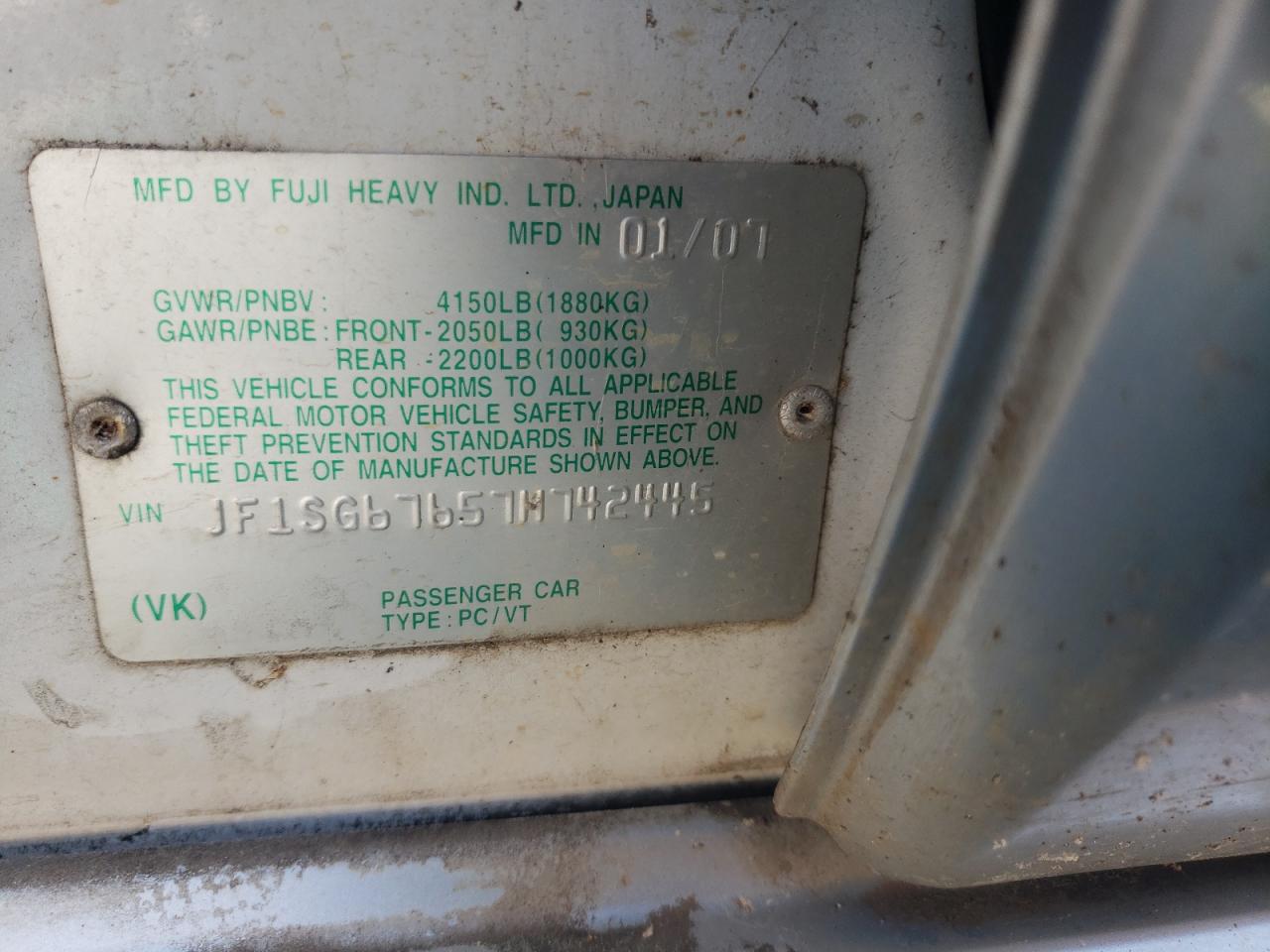 Photo 10 from auction – 2007 SUBARU FORESTER 2 with VIN JF1SG67657H742445