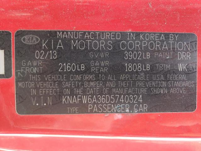 Photo 10 from auction – 2013 KIA FORTE SX with VIN KNAFW6A36D5740324