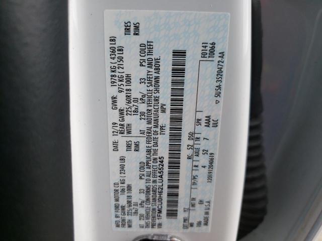 Photo 10 from auction – 2020 FORD ESCAPE SEL with VIN 1FMCU0H62LUA55245