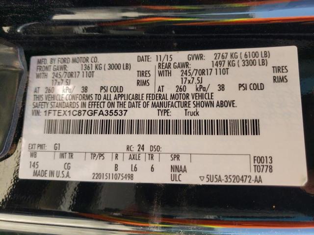 Photo 10 from auction – 2016 FORD F150 SUPER with VIN 1FTEX1C87GFA35537