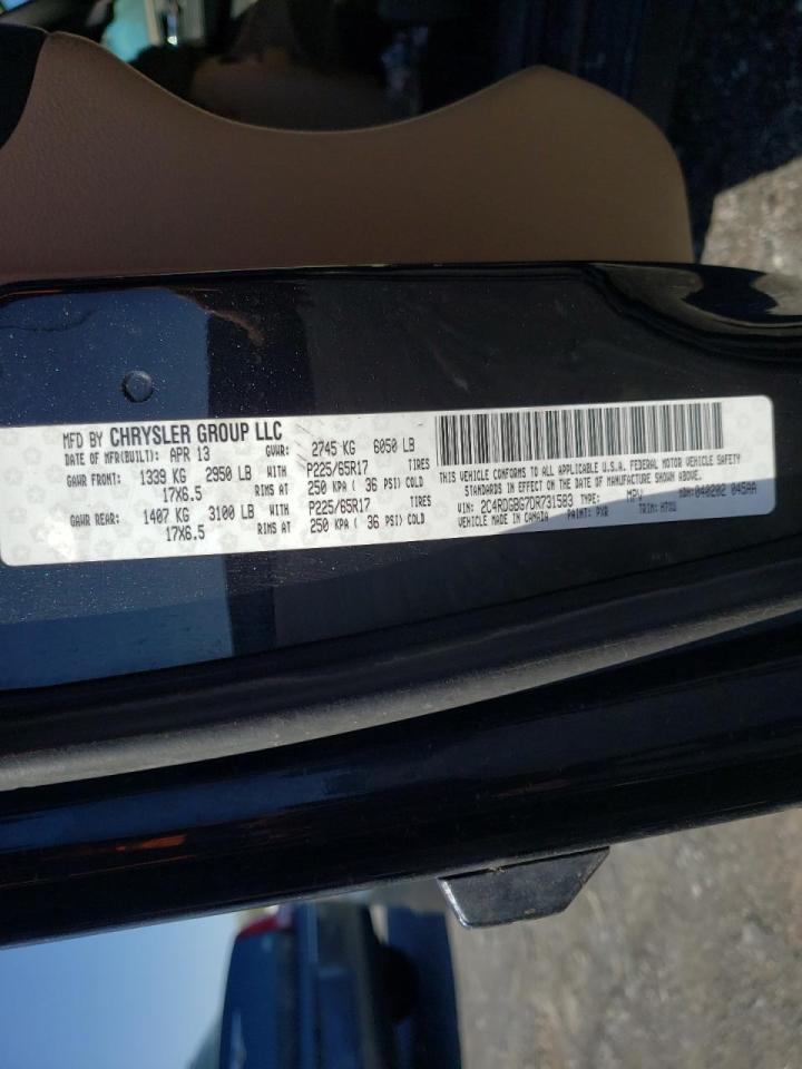 Photo 10 from auction – 2013 DODGE GRAND CARA with VIN 2C4RDGBG7DR731583