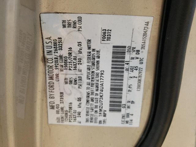 Photo 10 from auction – 2004 FORD EXPLORER X with VIN 1FMZU73K74UA17793