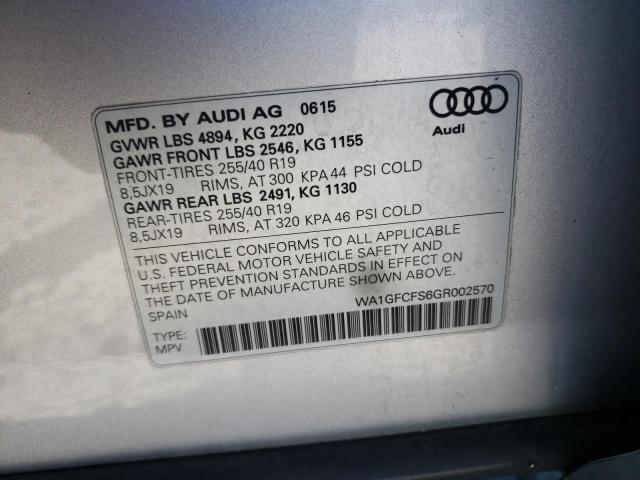Photo 10 from auction – 2016 AUDI Q3 PRESTIG with VIN WA1GFCFS6GR002570
