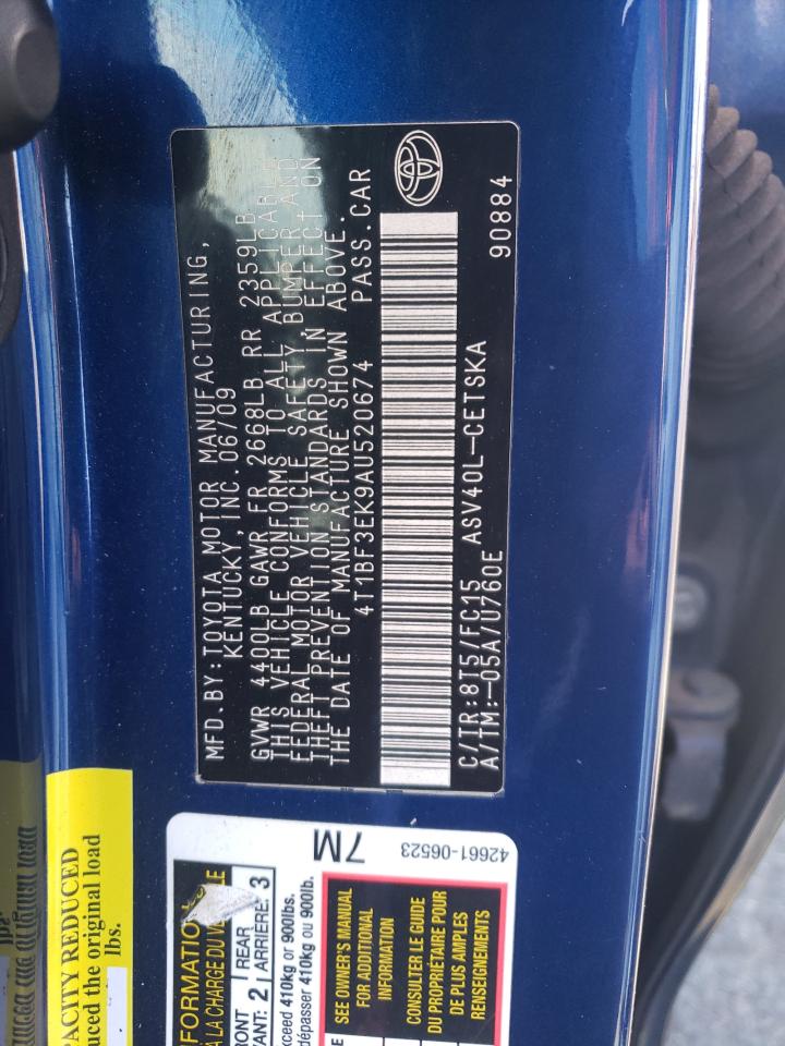 Photo 10 from auction – 2010 TOYOTA CAMRY BASE with VIN 4T1BF3EK9AU520674