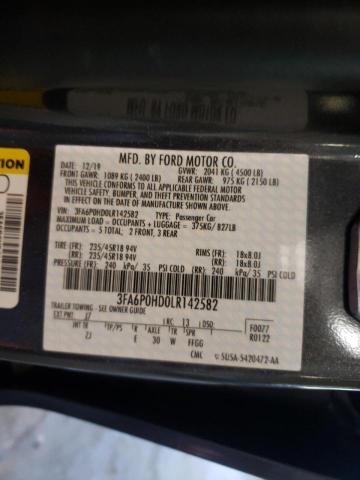 Photo 10 from auction – 2020 FORD FUSION SE with VIN 3FA6P0HD0LR142582