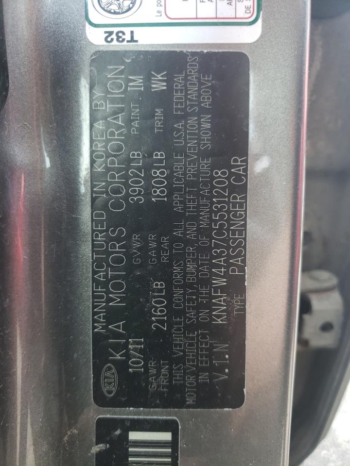 Photo 10 from auction – 2012 KIA FORTE SX with VIN KNAFW4A37C5531208