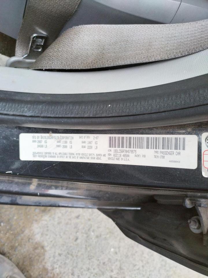 Photo 10 from auction – 2008 DODGE AVENGER SX with VIN 1B3LC56R78N579575