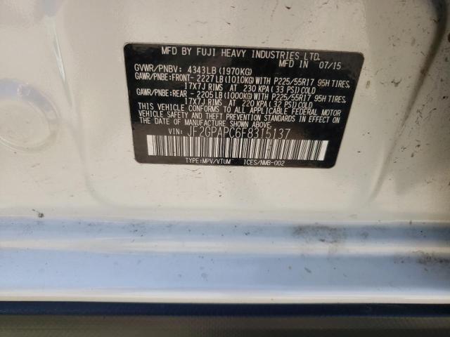 Photo 10 from auction – 2015 SUBARU XV CROSSTR with VIN JF2GPAPC6F8315137