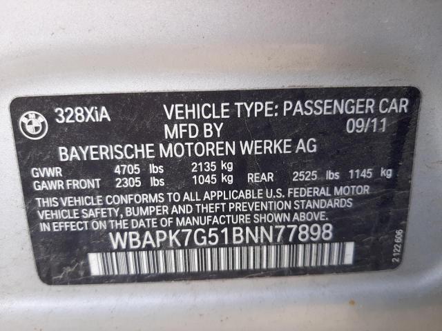 Photo 10 from auction – 2011 BMW 328 XI with VIN WBAPK7G51BNN77898