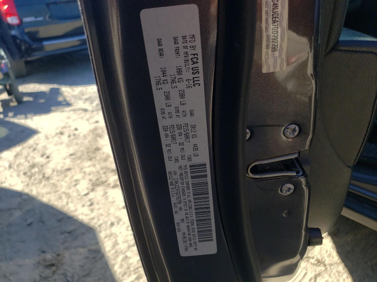 Photo 10 from auction – 2016 JEEP COMPASS LA with VIN 1C4NJCEA7GD792799