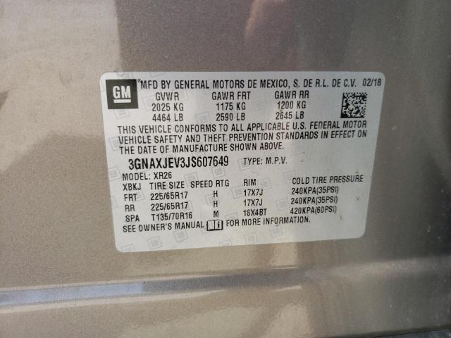 Photo 10 from auction – 2018 CHEVROLET EQUINOX LT with VIN 3GNAXJEV3JS607649