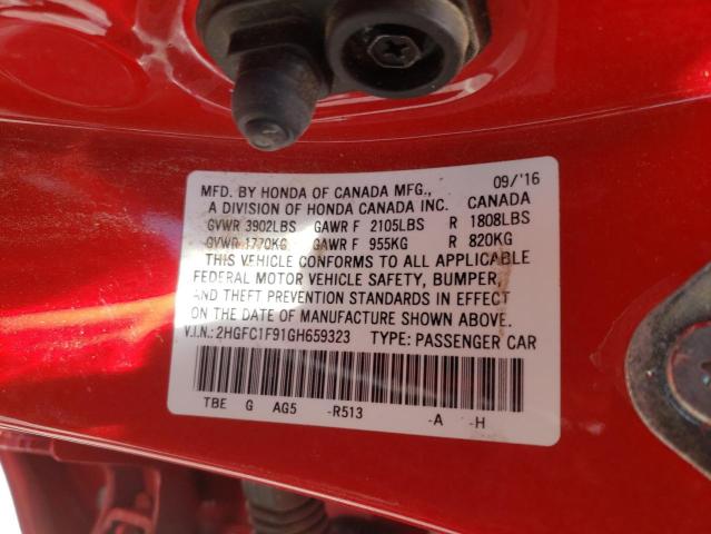 Photo 10 from auction – 2016 HONDA CIVIC with VIN 2HGFC1F91GH659323
