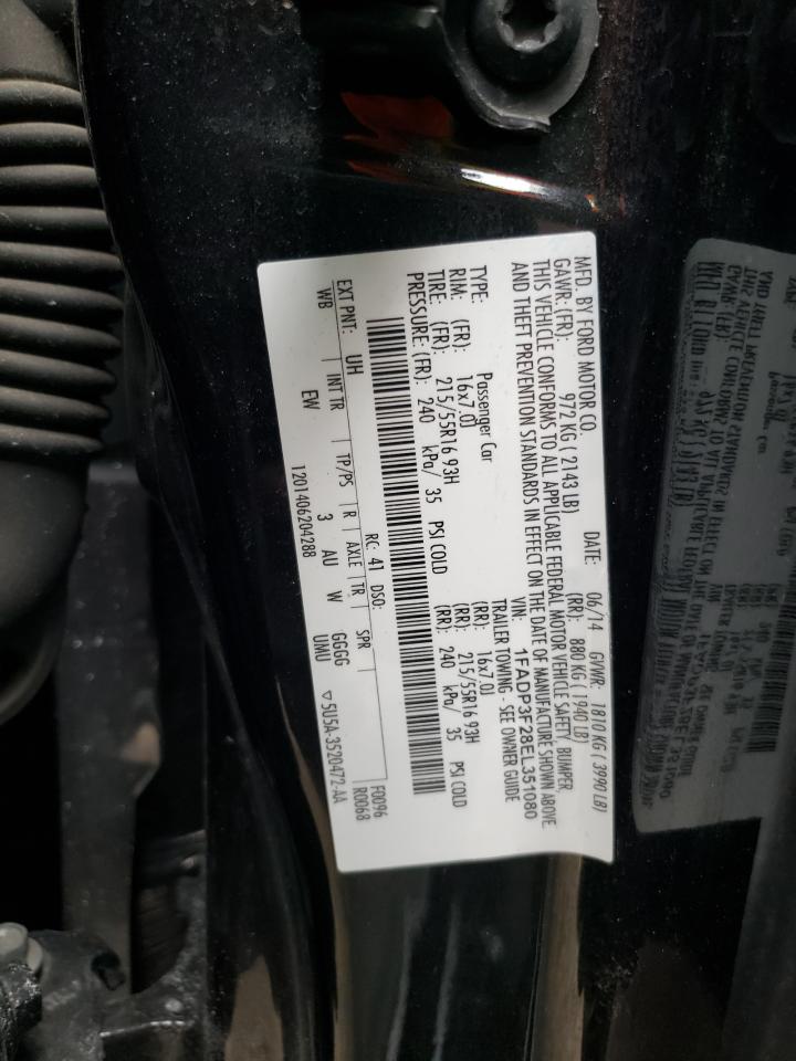 Photo 10 from auction – 2014 FORD FOCUS SE with VIN 1FADP3F28EL351080