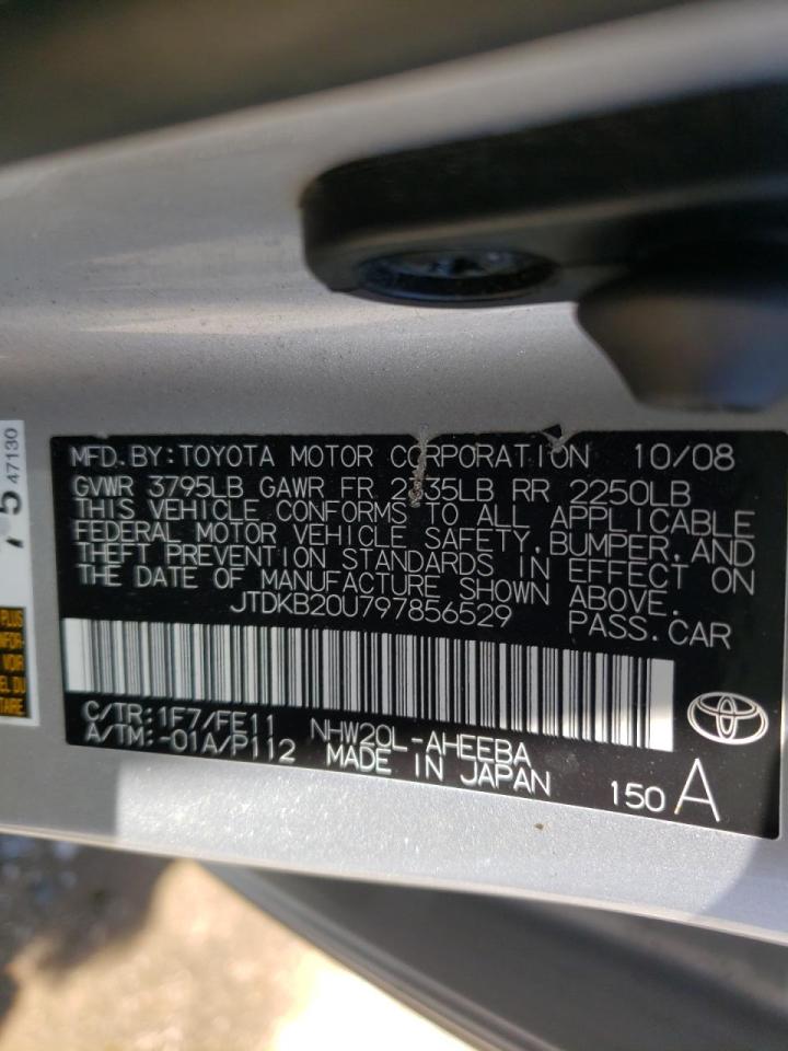 Photo 10 from auction – 2009 TOYOTA PRIUS with VIN JTDKB20U797856529