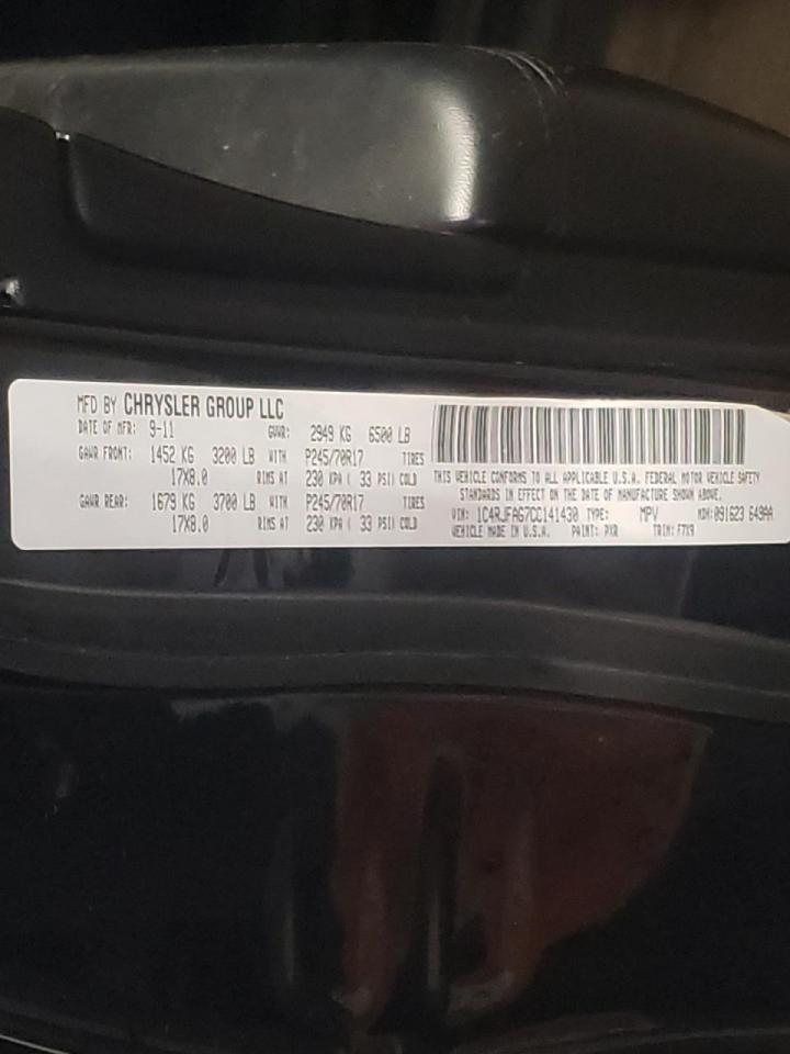 Photo 20 from auction – 2012 JEEP GRAND CHER with VIN 1C4RJFAG7CC141430
