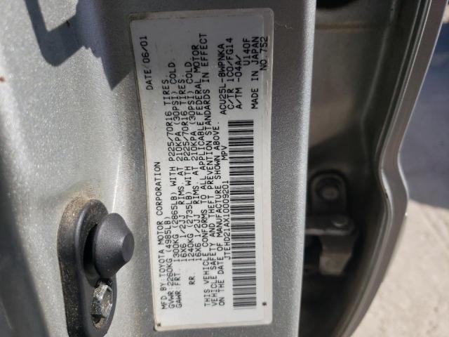 Photo 10 from auction – 2001 TOYOTA HIGHLANDER with VIN JTEHD21AX10009201