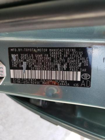 Photo 10 from auction – 2005 TOYOTA COROLLA CE with VIN 2T1BR32E85C440960