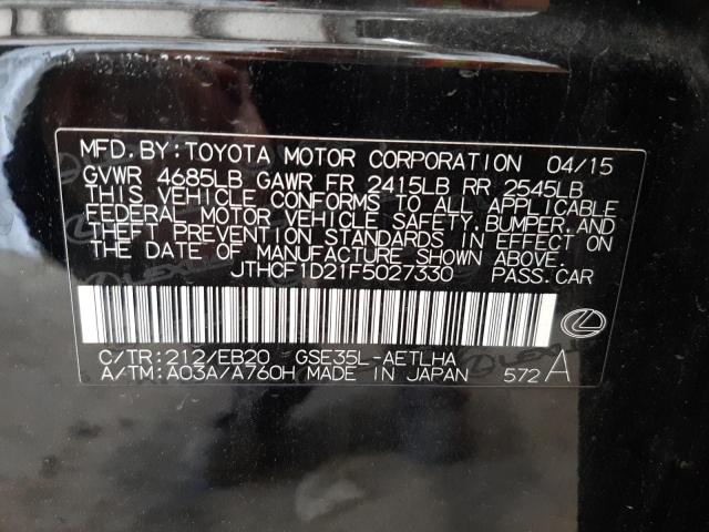 Photo 10 from auction – 2015 LEXUS IS 250 with VIN JTHCF1D21F5027330