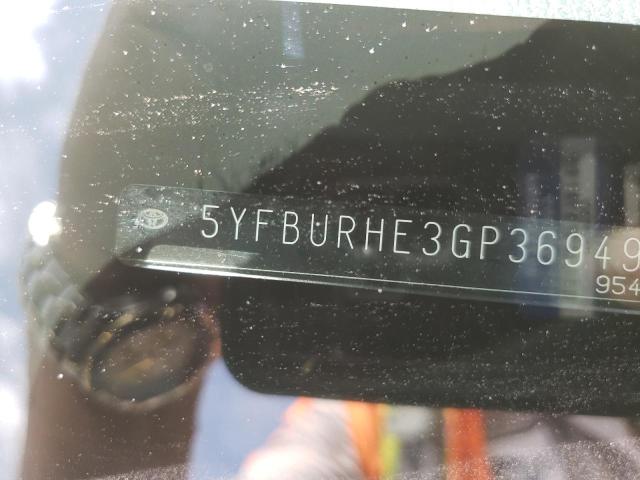 Photo 9 from auction – 2016 TOYOTA COROLLA L with VIN 5YFBURHE3GP369498