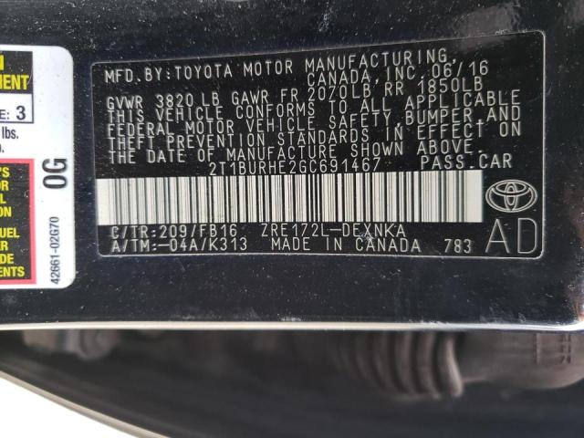 Photo 10 from auction – 2016 TOYOTA COROLLA L with VIN 2T1BURHE2GC691467
