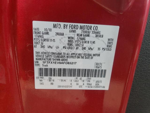 Photo 10 from auction – 2010 FORD F150 SUPER with VIN 1FTFX1EV9AFD85217