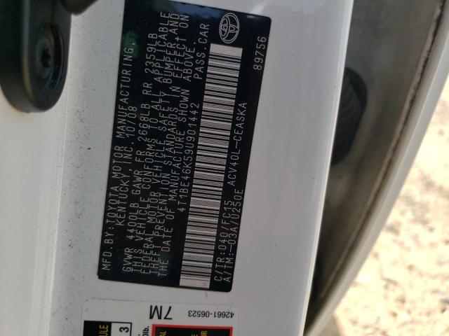 Photo 10 from auction – 2009 TOYOTA CAMRY BASE with VIN 4T1BE46K59U901442