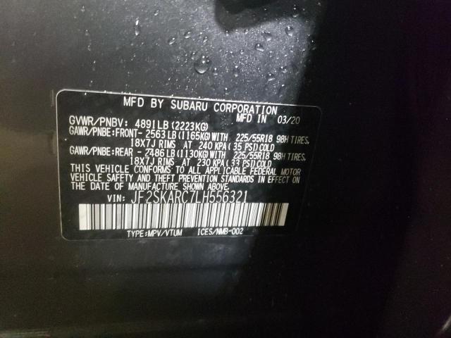 Photo 10 from auction – 2020 SUBARU FORESTER S with VIN JF2SKARC7LH556321