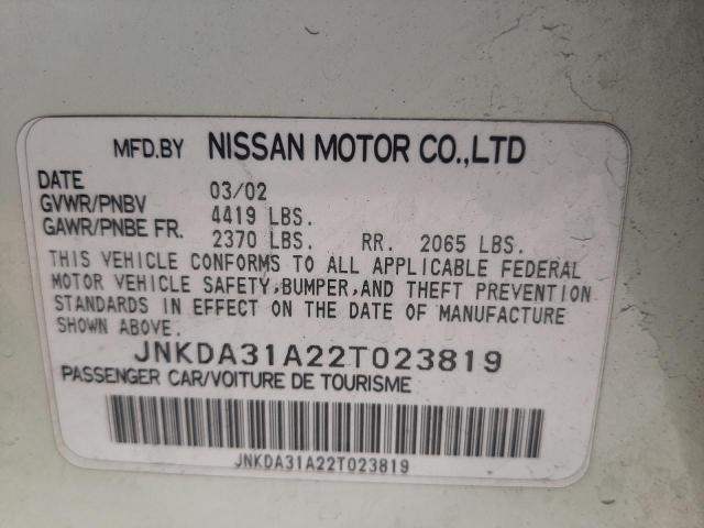 INFINITI I35 2002 with VIN JNKDA31A22T023819 - Photo from auction