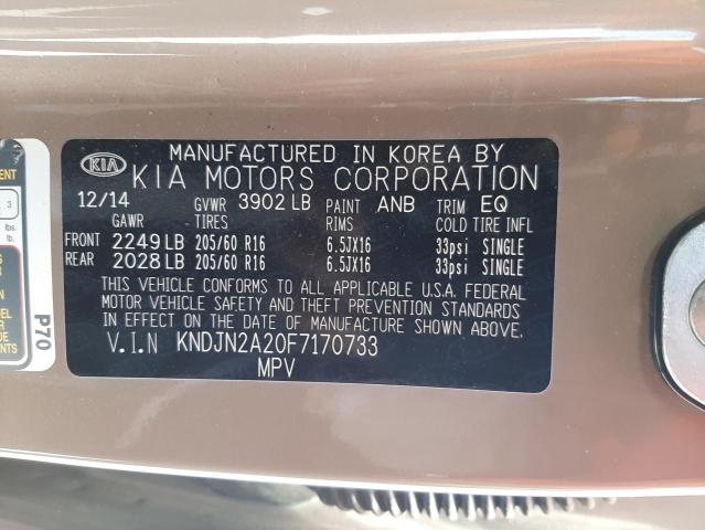 Photo 10 from auction – 2015 KIA SOUL with VIN KNDJN2A20F7170733