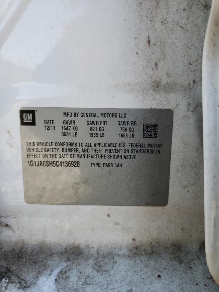 Photo 10 from auction – 2012 CHEVROLET SONIC LS with VIN 1G1JA6SH5C4136928