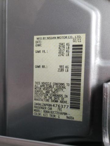 Photo 10 from auction – 2011 NISSAN ALTIMA BAS with VIN 1N4AL2AP4BN476377