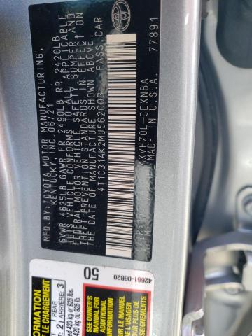 Photo 10 from auction – 2021 TOYOTA CAMRY LE with VIN 4T1C31AK2MU562003