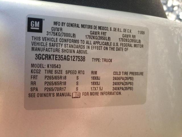 Photo 10 from auction – 2010 CHEVROLET SILVERADO with VIN 3GCRKTE35AG127538
