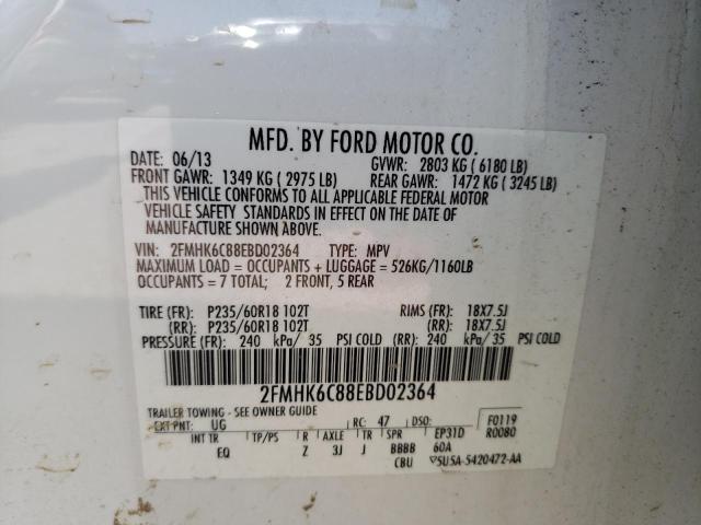 Photo 10 from auction – 2014 FORD FLEX SEL with VIN 2FMHK6C88EBD02364