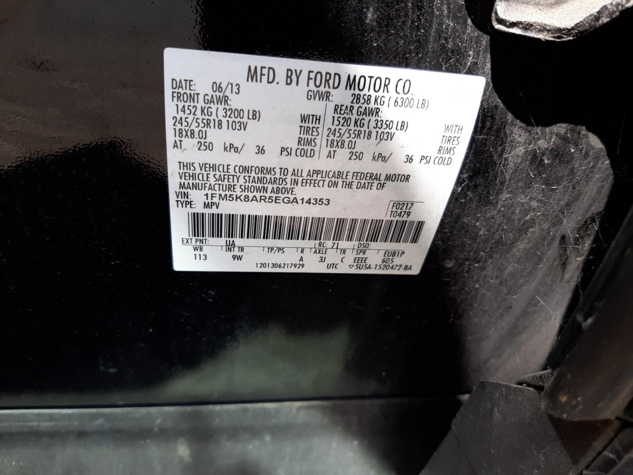 Photo 10 from auction – 2014 FORD EXPLORER P with VIN 1FM5K8AR5EGA14353