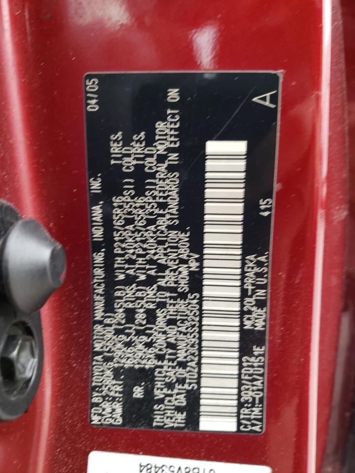 Photo 10 from auction – 2005 TOYOTA SIENNA CE with VIN 5TDZA23C95S325045