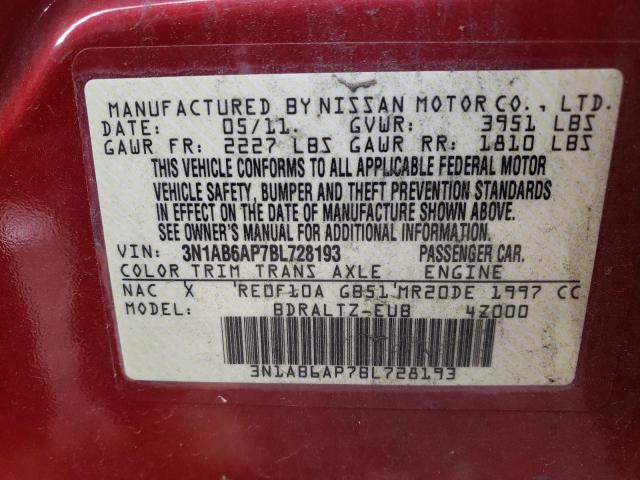 Photo 10 from auction – 2011 NISSAN SENTRA 2.0 with VIN 3N1AB6AP7BL728193