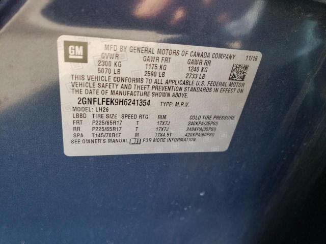 Photo 10 from auction – 2017 CHEVROLET EQUINOX LT with VIN 2GNFLFEK9H6241354