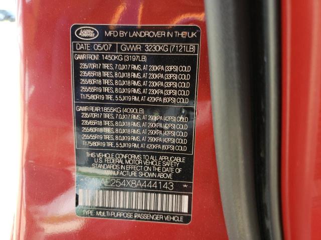Photo 10 from auction – 2008 LAND ROVER LR3 SE with VIN SALAE254X8A444143