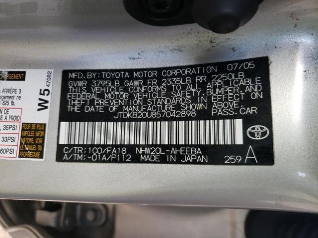 Photo 10 from auction – 2005 TOYOTA PRIUS with VIN JTDKB20U857042898