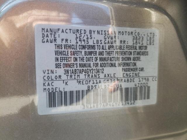 Photo 10 from auction – 2016 NISSAN SENTRA S with VIN 3N1AB7AP4GY213412