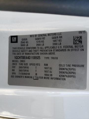 Photo 10 from auction – 2016 CHEVROLET COLORADO with VIN 1GCHTBEA4G1108925