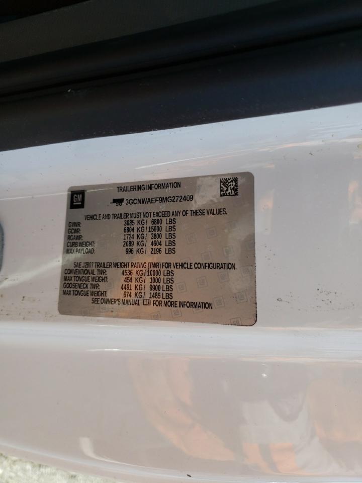 Photo 10 from auction – 2021 CHEVROLET SILVERADO with VIN 3GCNWAEF9MG272409