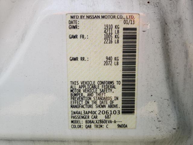 Photo 10 from auction – 2013 NISSAN ALTIMA 2.5 with VIN 1N4AL3AP4DC206103