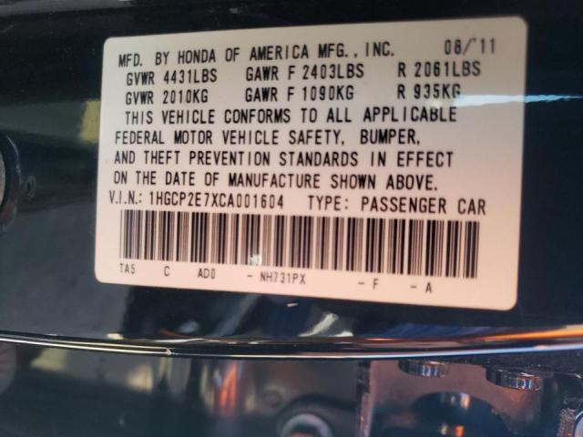 Photo 10 from auction – 2012 HONDA ACCORD EX with VIN 1HGCP2E7XCA001604