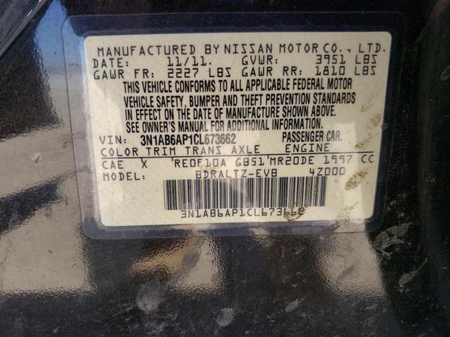 Photo 10 from auction – 2012 NISSAN SENTRA 2.0 with VIN 3N1AB6AP1CL673662